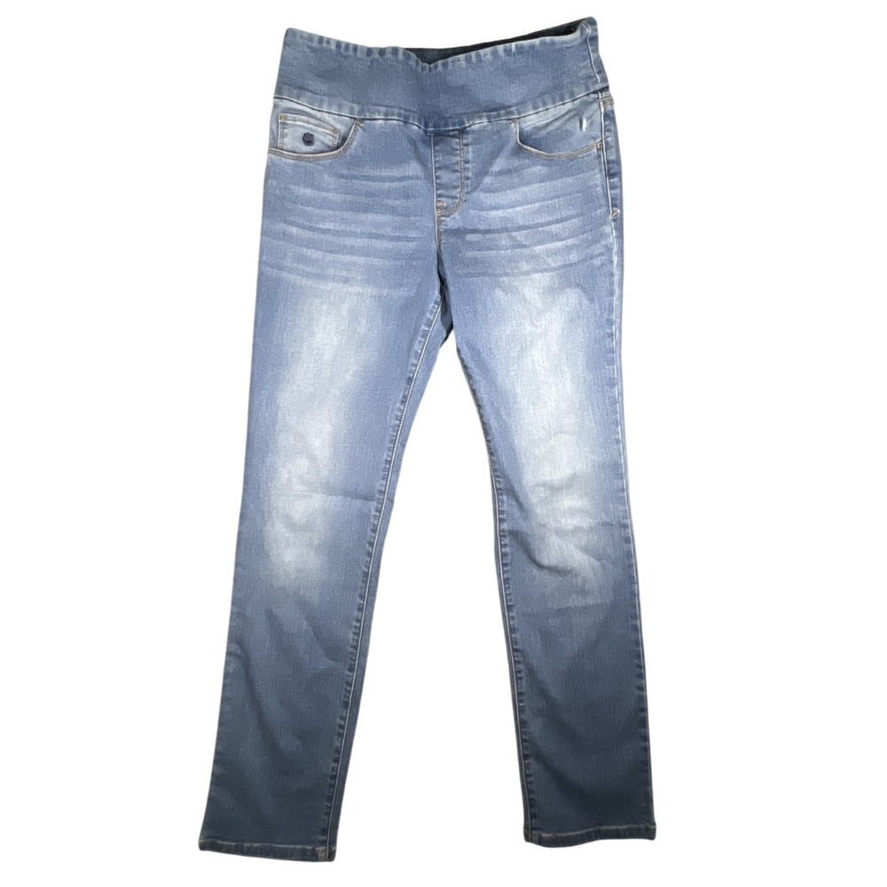 Gloria Vanderbilt Amanda Women's Size 6 Short Pull On Jeans Light Wash Denim